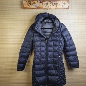 Micheal Kors Jacket Womens size S Black Hooded Packable Down Filled Puffer